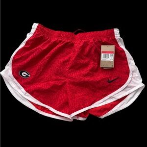 New Nike Women’s Red Georgia Bulldogs Dri-FIT Running Shorts large